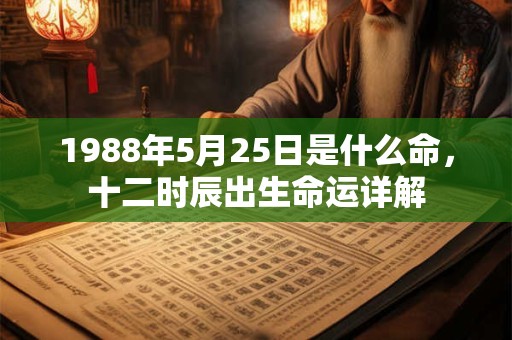 1988年5月25日是什么命,十二时辰出生命运详解 1988年5月25日是什么命,十二时辰出生命运详解