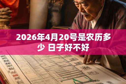 2026年4月20号是农历多少 日子好不好 2026年4月20号是农历多少 日子好不好