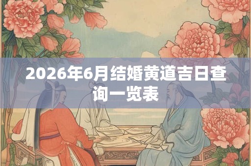 2026年6月结婚黄道吉日查询一览表