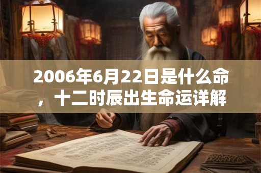 2006年6月22日是什么命，十二时辰出生命运详解