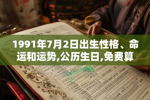 1991年7月2日出生性格、命运和运势,公历生日,免费算命 1991年7月2日出生性格、命运和运势,公历生日,免费算命