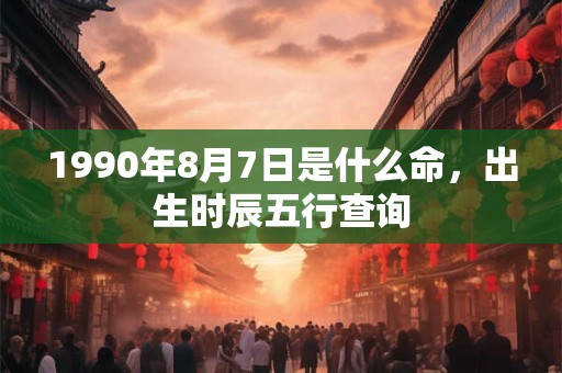 1990年8月7日是什么命，出生时辰五行查询
