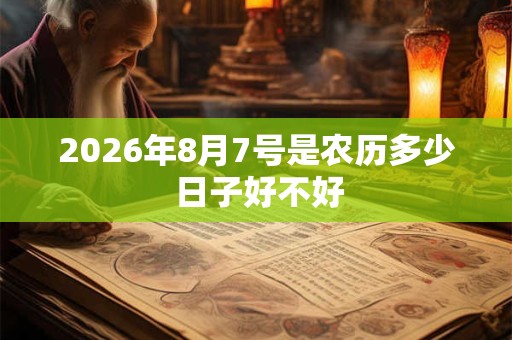 2026年8月7号是农历多少 日子好不好