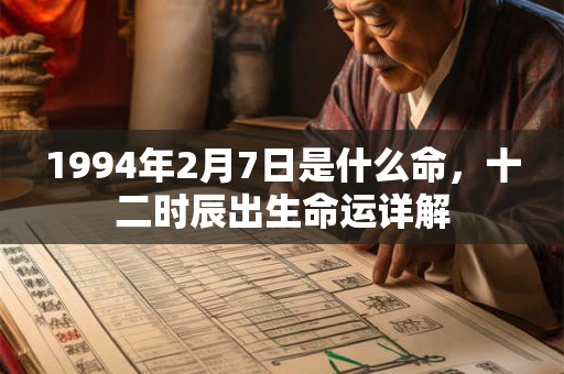 1994年2月7日是什么命,十二时辰出生命运详解 1994年2月7日是什么命,十二时辰出生命运详解