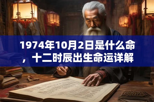 1974年10月2日是什么命，十二时辰出生命运详解
