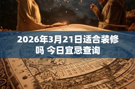 2026年3月21日适合装修吗 今日宜忌查询