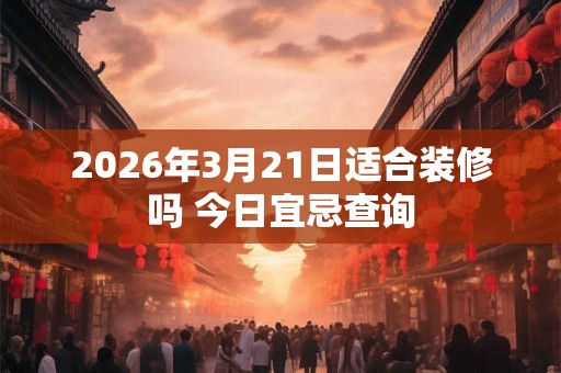 2026年3月21日适合装修吗 今日宜忌查询