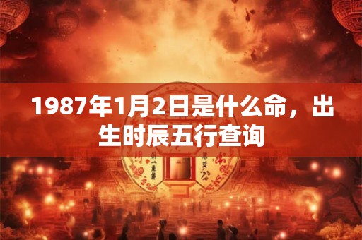 1987年1月2日是什么命,出生时辰五行查询 1987年1月2日是什么命,出生时辰五行查询