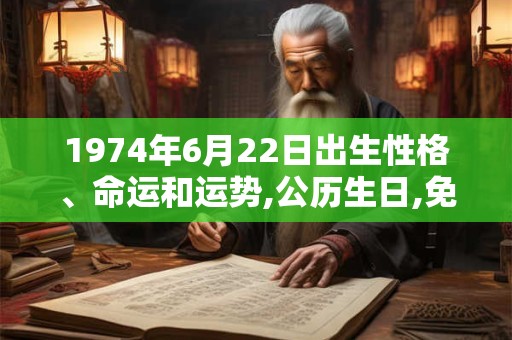 1974年6月22日出生性格、命运和运势,公历生日,免费算命