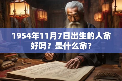 1954年11月7日出生的人命好吗？是什么命？