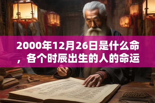 2000年12月26日是什么命，各个时辰出生的人的命运