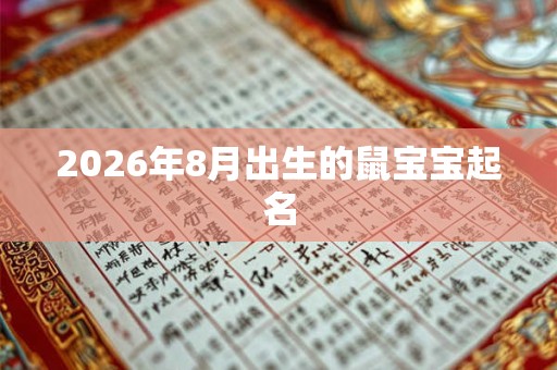 2026年8月出生的鼠宝宝起名