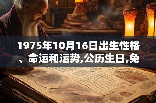 1975年10月16日出生性格、命运和运势,公历生日,免费算命