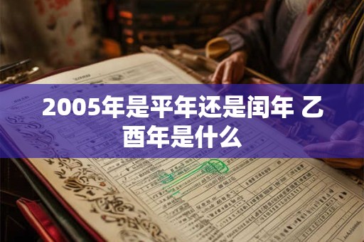 2005年是平年还是闰年 乙酉年是什么 2005年是平年还是闰年 乙酉年是什么