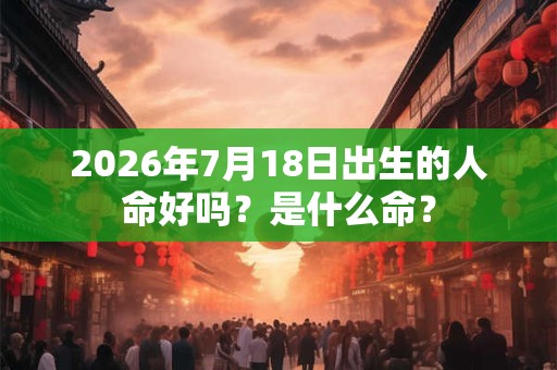 2026年7月18日出生的人命好吗？是什么命？