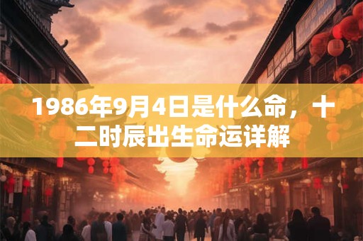 1986年9月4日是什么命,十二时辰出生命运详解 1986年9月4日是什么命,十二时辰出生命运详解