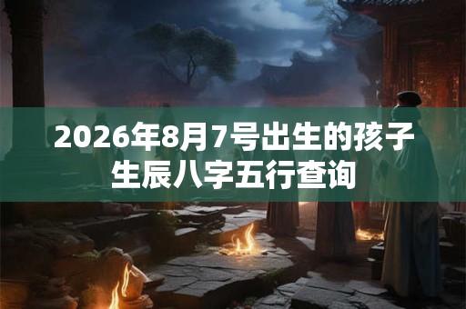 2026年8月7号出生的孩子生辰八字五行查询