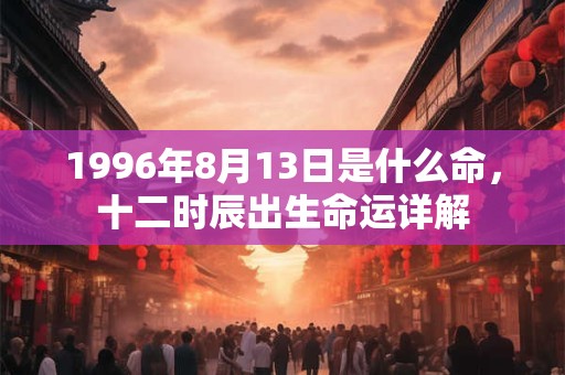 1996年8月13日是什么命，十二时辰出生命运详解