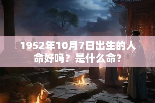 1952年10月7日出生的人命好吗？是什么命？