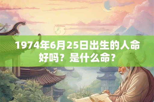 1974年6月25日出生的人命好吗?是什么命? 1974年6月25日出生的人命好吗?是什么命?