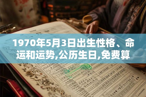 1970年5月3日出生性格、命运和运势,公历生日,免费算命 1970年5月3日出生性格、命运和运势,公历生日,免费算命