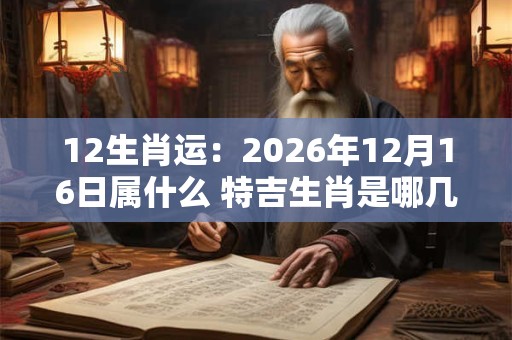 12生肖运:2026年12月16日属什么 特吉生肖是哪几个 12生肖运:2026年12月16日属什么 特吉生肖是哪几个