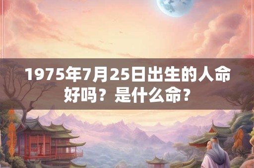 1975年7月25日出生的人命好吗?是什么命? 1975年7月25日出生的人命好吗?是什么命?