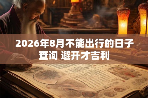 2026年8月不能出行的日子查询 避开才吉利 2026年8月不能出行的日子查询 避开才吉利
