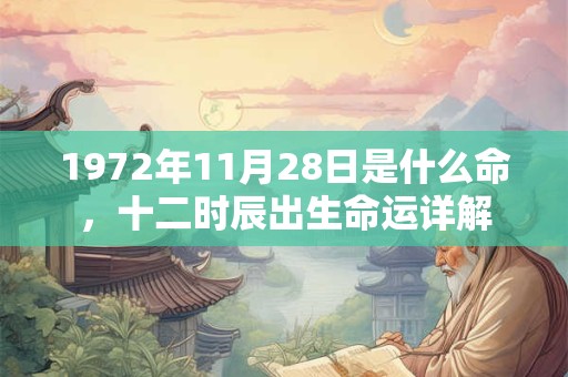 1972年11月28日是什么命,十二时辰出生命运详解 1972年11月28日是什么命,十二时辰出生命运详解