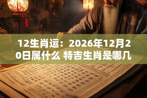 12生肖运：2026年12月20日属什么 特吉生肖是哪几个