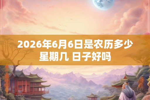 2026年6月6日是农历多少星期几 日子好吗