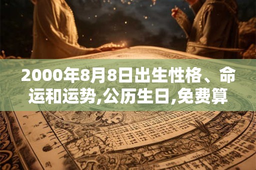2000年8月8日出生性格、命运和运势,公历生日,免费算命