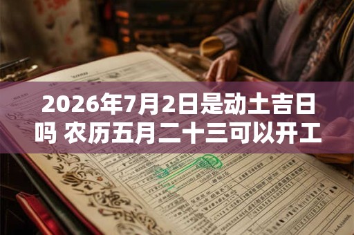 2026年7月2日是动土吉日吗 农历五月二十三可以开工动土吗 2026年7月2日是动土吉日吗 农历五月二十三可以开工动土吗
