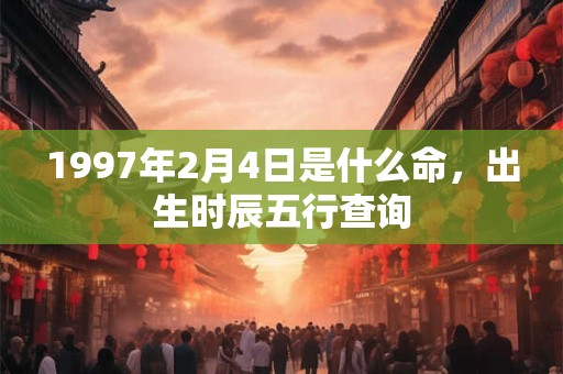 1997年2月4日是什么命,出生时辰五行查询 1997年2月4日是什么命,出生时辰五行查询
