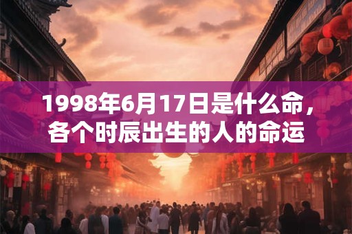 1998年6月17日是什么命，各个时辰出生的人的命运