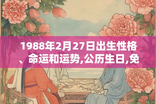 1988年2月27日出生性格、命运和运势,公历生日,免费算命