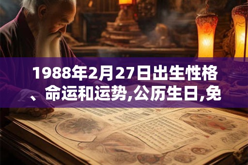 1988年2月27日出生性格、命运和运势,公历生日,免费算命 1988年2月27日出生性格、命运和运势,公历生日,免费算命
