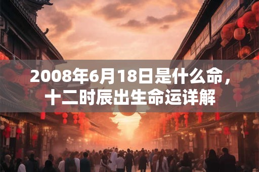 2008年6月18日是什么命,十二时辰出生命运详解 2008年6月18日是什么命,十二时辰出生命运详解