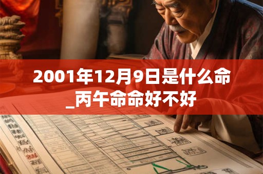 2001年12月9日是什么命_丙午命命好不好