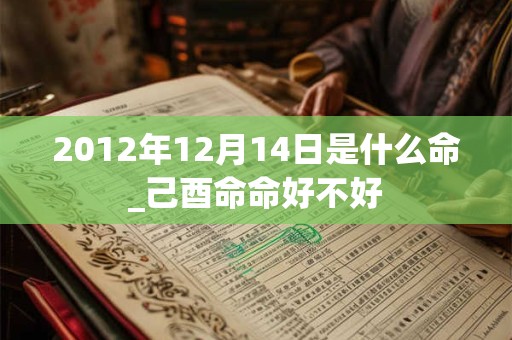 2012年12月14日是什么命_己酉命命好不好