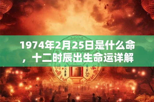 1974年2月25日是什么命，十二时辰出生命运详解