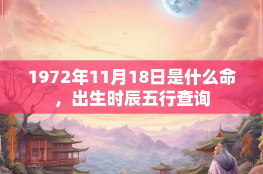1972年11月18日是什么命，出生时辰五行查询