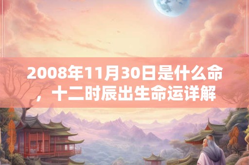 2008年11月30日是什么命,十二时辰出生命运详解 2008年11月30日是什么命,十二时辰出生命运详解