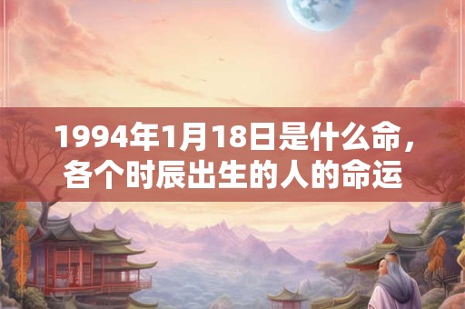 1994年1月18日是什么命,各个时辰出生的人的命运 1994年1月18日是什么命,各个时辰出生的人的命运
