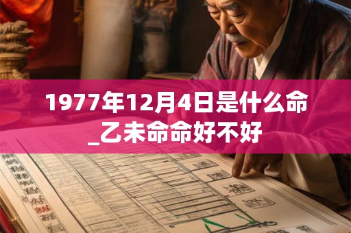 1977年12月4日是什么命_乙未命命好不好