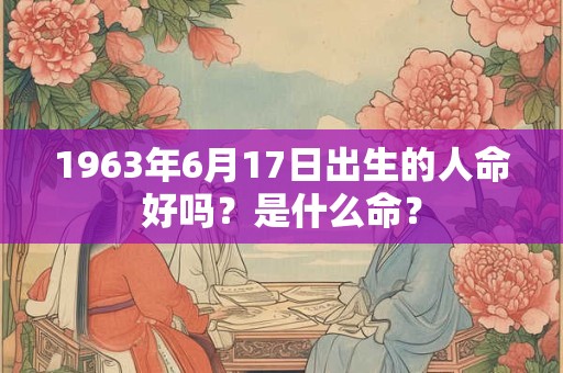 1963年6月17日出生的人命好吗？是什么命？