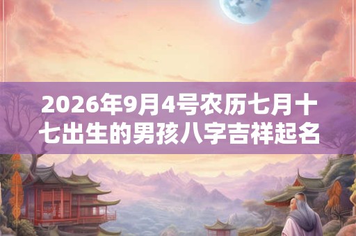 2026年9月4号农历七月十七出生的男孩八字吉祥起名 2026年9月4号农历七月十七出生的男孩八字吉祥起名