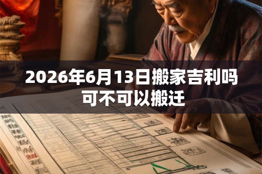 2026年6月13日搬家吉利吗 可不可以搬迁 2026年6月13日搬家吉利吗 可不可以搬迁