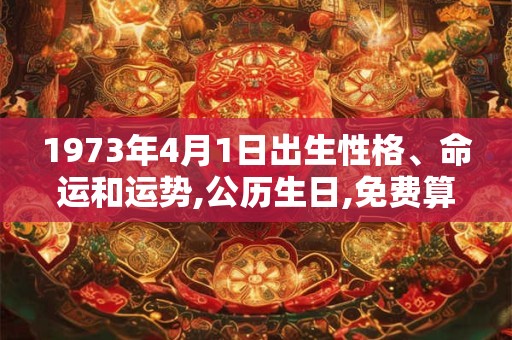 1973年4月1日出生性格、命运和运势,公历生日,免费算命