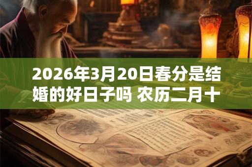 2026年3月20日春分是结婚的好日子吗 农历二月十八办婚礼好吗